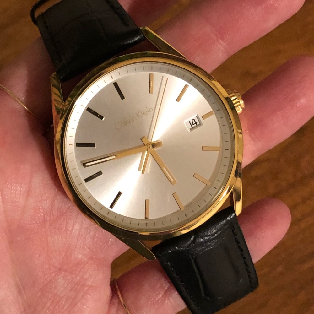 Calvin Klein K4M215 Stainless Steel Leather Watch
